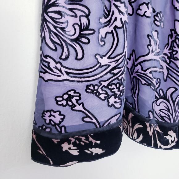 NEW Hale Bob Lavender Velvet Swirl Burnout V-Neck Silk Tunic Camisole Top - Picture 7 of 13